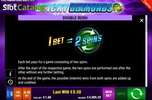 Οθόνη7. Sticky Diamonds Double Rush Κουλοχέρης 