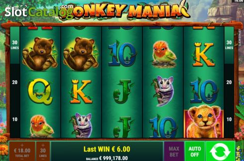 Οθόνη2. Monkey Mania (Gamomat) Κουλοχέρης
