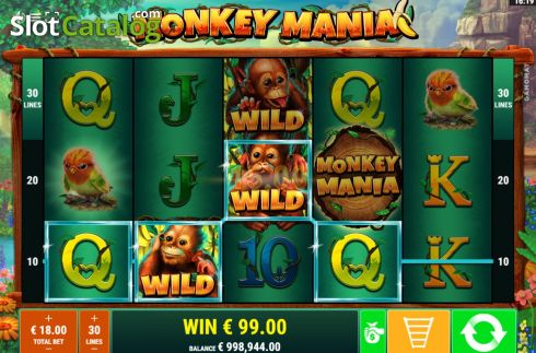 Οθόνη5. Monkey Mania (Gamomat) Κουλοχέρης
