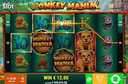 Οθόνη4. Monkey Mania (Gamomat) Κουλοχέρης