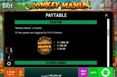 Οθόνη8. Monkey Mania (Gamomat) Κουλοχέρης