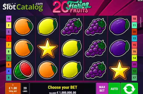 Οθόνη2. 20 Flaring Fruits Κουλοχέρης