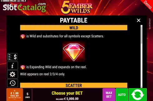 Οθόνη9. 5 Ember Wilds Κουλοχέρης