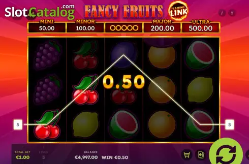 Οθόνη3. 7 Fancy Fruits Flaming Link Κουλοχέρης
