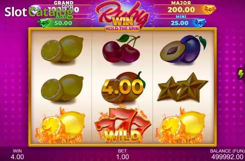 Οθόνη3. Ruby Win: Hold The Spin Κουλοχέρης