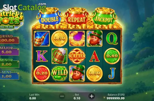 Οθόνη2. 3 Patrick's Pots: Hold the Spin Κουλοχέρης
