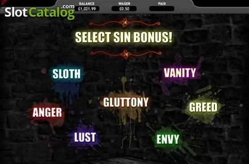 Μπόνους παιχνίδι. Seven Deadly Sins Κουλοχέρης
