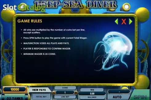 Πίνακας πληρωμών 2. Deep Sea Diver Κουλοχέρης