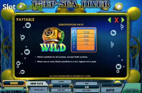 Πίνακας πληρωμών 3. Deep Sea Diver Κουλοχέρης