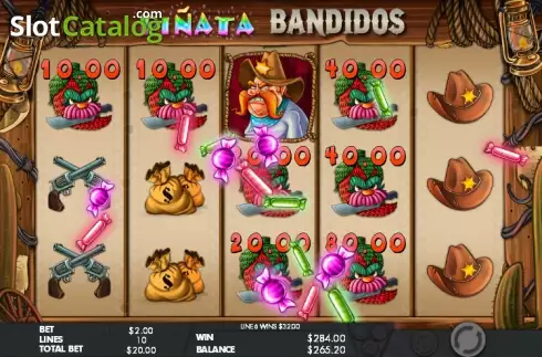 Οθόνη 3. Piñata Bandidos Κουλοχέρης