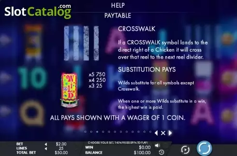 Πίνακας πληρωμών 3. Crosstown Chicken Κουλοχέρης 