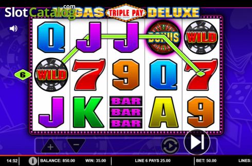 Οθόνη3. Vegas Triple Pay Deluxe Κουλοχέρης