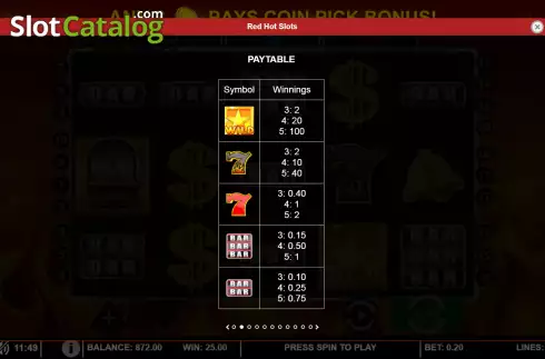 Οθόνη6. Red Hot Slots Κουλοχέρης
