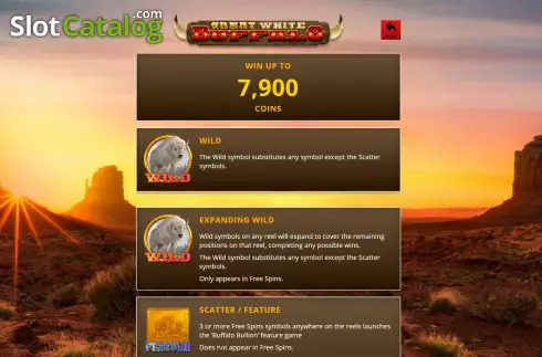 Οθόνη7. Great White Buffalo Κουλοχέρης