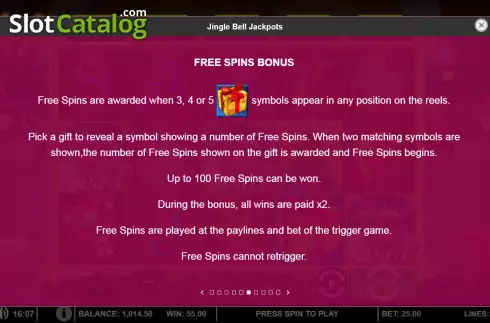 Οθόνη5. Jingle Bell Jackpots Κουλοχέρης