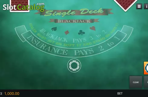 Οθόνη2. Single Deck Blackjack (Genii) Κουλοχέρης