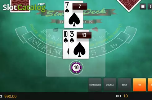 Οθόνη3. Single Deck Blackjack (Genii) Κουλοχέρης