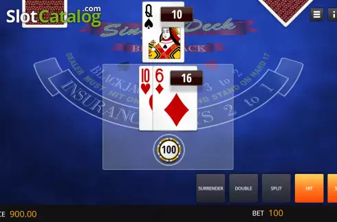 Οθόνη3. Single Deck Blackjack Elite Edition Κουλοχέρης 