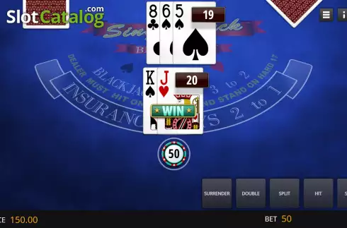 Οθόνη6. Single Deck Blackjack Elite Edition Κουλοχέρης 