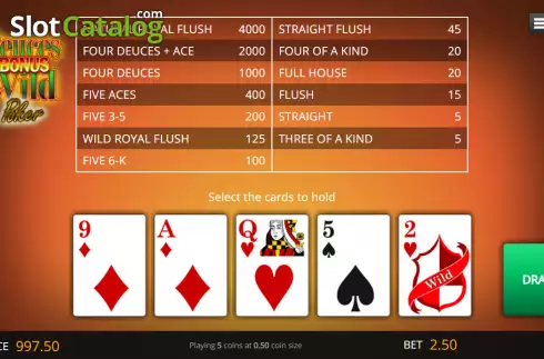 Οθόνη2. Bonus Deuces Wild (Genii) Κουλοχέρης