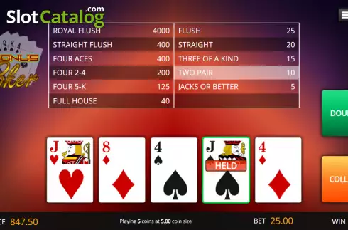 Οθόνη2. Bonus Poker (Genii) Κουλοχέρης 