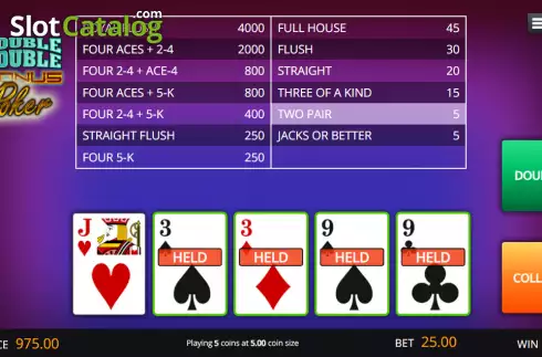 Οθόνη3. Double Double Bonus Poker (Genii) Κουλοχέρης