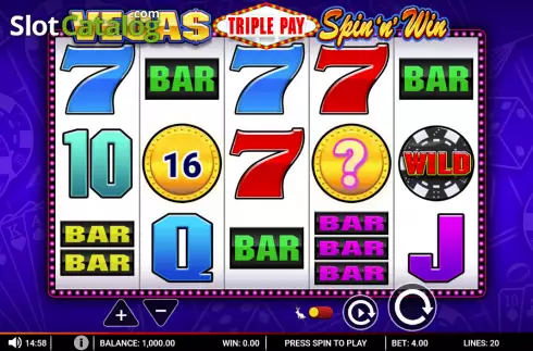 Οθόνη2. Vegas Triple Pay Spin 'n' Win (Genii) Κουλοχέρης