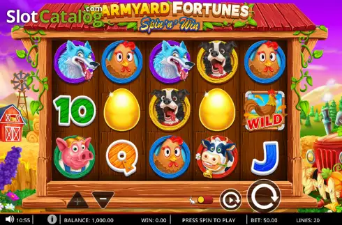 Οθόνη2. Farmyard Fortunes Spin 'n' Win Κουλοχέρης