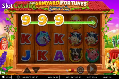 Οθόνη3. Farmyard Fortunes Spin 'n' Win Κουλοχέρης