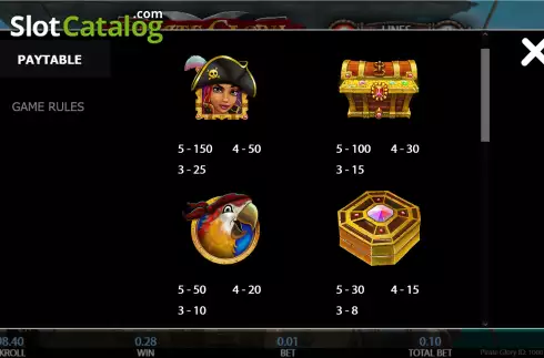 Οθόνη6. Pirate Glory (Getta Gaming) Κουλοχέρης 