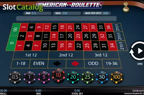 Οθόνη2. American Roulette (Getta Gaming) Κουλοχέρης