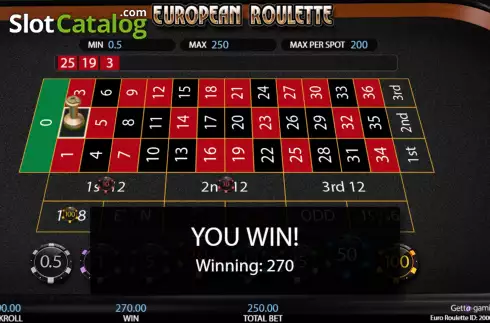 Οθόνη6. European Roulette (Getta Gaming) Κουλοχέρης