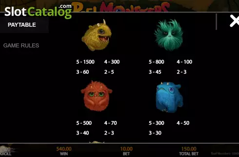 Οθόνη7. Reel Monsters (Getta Gaming) Κουλοχέρης