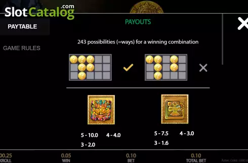 Οθόνη6. Aztec Gold (Getta Gaming) Κουλοχέρης