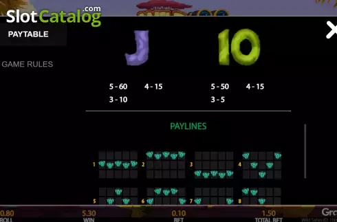 Οθόνη7. Wild Safari (Getta Gaming) Κουλοχέρης