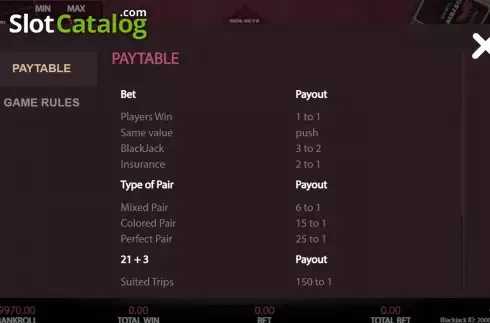 Οθόνη6. Blackjack Side Bets (Getta Gaming) Κουλοχέρης