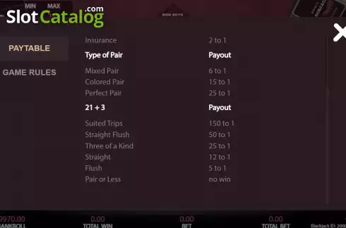 Οθόνη7. Blackjack Side Bets (Getta Gaming) Κουλοχέρης