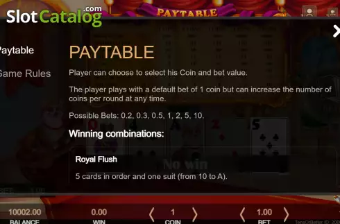Οθόνη5. 10's or Better (Getta Gaming) Κουλοχέρης