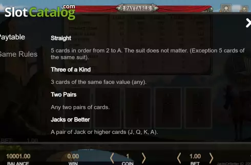 Οθόνη7. Jacks or Better (Getta Gaming) Κουλοχέρης