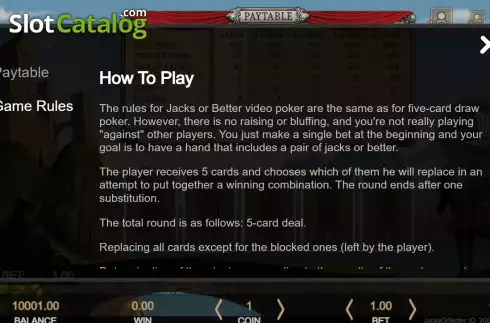 Οθόνη8. Jacks or Better (Getta Gaming) Κουλοχέρης