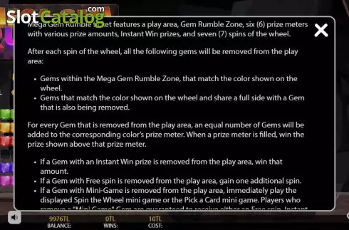 Οθόνη5. Mega Gem Rumble Κουλοχέρης