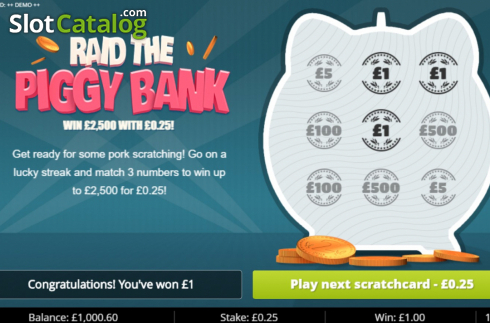 Οθόνη4. Raid the Piggy Bank Κουλοχέρης