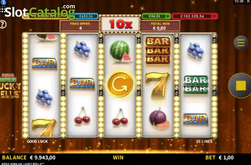 Οθόνη9. Mega Moolah Lucky Bells Κουλοχέρης