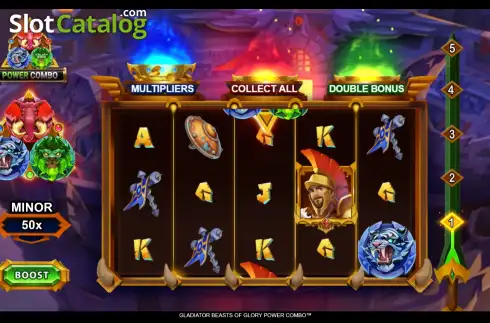 Οθόνη2. Gladiator Beasts of Glory Power Combo Κουλοχέρης
