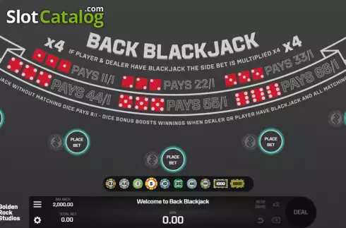 Οθόνη2. Back Blackjack (Golden Rock Studios) Κουλοχέρης