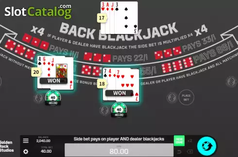 Οθόνη3. Back Blackjack (Golden Rock Studios) Κουλοχέρης