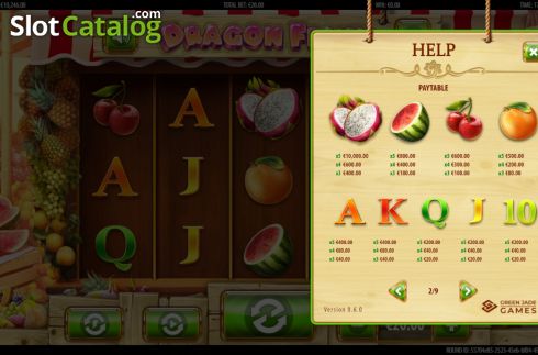 Οθόνη7. Dragon Fruit (Green Jade Games) Κουλοχέρης 