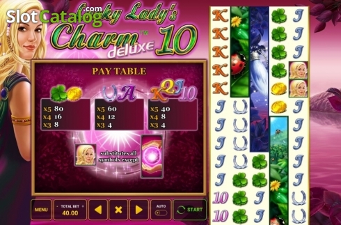 Οθόνη5. Lucky Lady's Charm Deluxe 10 Κουλοχέρης