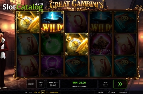Οθόνη3. The Great Gambini's Night Magic Κουλοχέρης