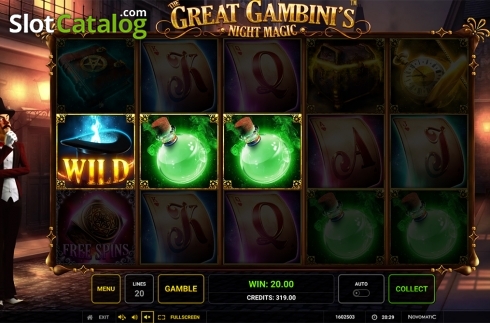 Οθόνη5. The Great Gambini's Night Magic Κουλοχέρης